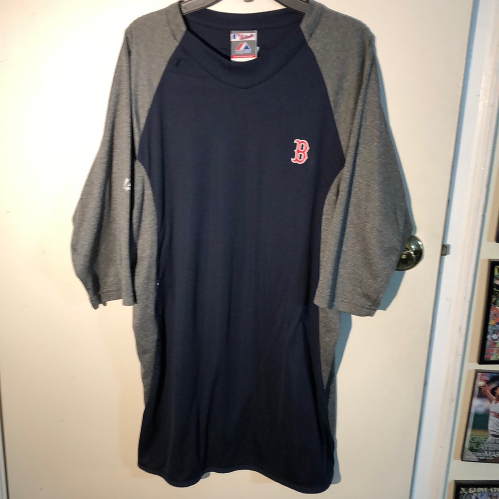 Boston Red Sox MLB Majestic Therma Base 3/4 Sleeve Authentic Tech Pocket Men’s M